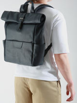 Sac  Dos Business Flandres 1 Compartiment Cuir Etrier Bleu flandres EFLA8102-vue-porte